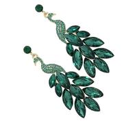 Garneck Vintage Peacock Crystal Dangle Earrings for Women Fashion Jewelry for Parties Casual Wear Banquets Lightweight Elegant Design Eye Catching Accessory