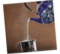 Garneck Vintage Peacock Floral Enamel Teapot Polished Stove Safe Water Kettle for Induction Electric Gas Cookers Elegant Heat Resistant Tea Pot for Relaxation and Stress Relief