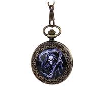 Garneck Vintage Pocket Watch Retro Bronze Pocket Watch Chain for Ghost Themed Events for Steam Punk Lovers