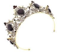 Garneck Vintage Purple Crystal Crown Headband Alloy Tiara with Diamonds Bridal Crown Headdress for Women Wedding Party Hair Accessory