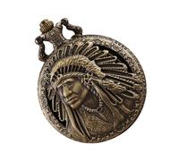 Garneck Vintage Quartz Pocket Watch Necklace with Elegant Alloy Case and Long Chain, Unique Dial Design, Coffee Colour, Good Touch Feeling, for Classic Style and Daily Wear