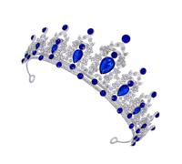 Garneck Vintage Queen Crown Tiara Sparkling Bridal Headband for Weddings Birthdays Celebrations Dark Hair Accessory for Brides Bridesmaids Special Occasions