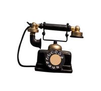 Garneck Vintage Telephone Model Ornament Retro Desk Adornment Creative Antique Style Home Office Bar Decoration Classic Nostalgia Craft for Living Table Color