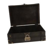 Garneck Vintage Wooden Storage Bin with Lock Pirate Treasure Chest Design for Jewelry Keepsakes Coin Collection Durable Decorative Box for Home and Bedroom Organization