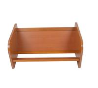 Garneck Vinyl Record Storage Rack Bamboo Material, Slanted Design for Space-saving Desktop and Countertop Display, CD Shelving Unit and Record Display Shelf for Home Or Office Use
