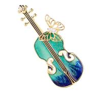 Garneck Violin Pin Brooch for Women Vintage Metal Brooch with Butterfly Decoration Creative Instrument Lapel Pin for Clothes Bags and Scarves for Music Lovers