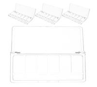 Garneck Vueset Empty Palette 4pcs Plastic Eyeshadow Tray with Six Spacious Grids, Portable Makeup Storage Organizer for Travel and Onthego Touchups, Easy Maintenance and Refillable Design