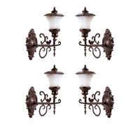 Garneck Wall Lamp Miniature Sconce Light 4pcs, Vintage Mini Outdoor Fixture for Sand Table Model Decor, Premium Golden Led Present for Hobbyists Doll House