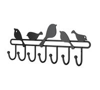Garneck Wall Mount Coat Rack Hanging Coat Hooks with 7 Hooks Black Iron Carbon Steel Organizer Smooth Surface Wall Mounted for Bedroom and Bathroom