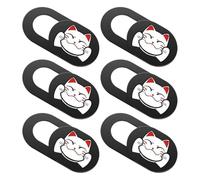 Garneck Webcam Cover Slider Computer Lens Shield Cover Black 6pcs Abs for Laptop Camera Privacy Protection, Easy to Use for Secure Online Meetings and Gaming