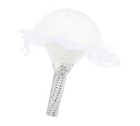 Garneck Wedding Foam Floral Bouquet Holder Set 14.8Cm Hemisphere with White Lace Handle for Bridal Bouquets and DIY Artificial Flower Arrangements