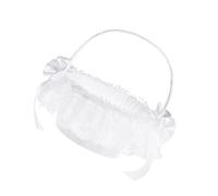 Garneck Wedding Lace Flower Basket for Ceremony Delicate White Fabric Flower Decor for Weddings Parties and Photo Props for Bridesmaids and Special Occasions