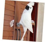 Garneck White Artificial Parrot Bird Adornment Realistic Simulation Feathered Model for Home Office Garden Decoration Crafts