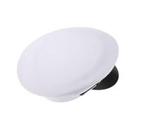 Garneck White Flat Top Vintage Hat for Men Wide Brim Decorative Cap for Cosplay Sailing Retro Flat Cap for Cruise Parties Comfortable Blend Sun Shield Timeless Style for Themed Events