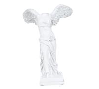 Garneck White Resin Victory Goddess Sculpture Handmade Desktop Decoration Ornament for Home and Office Creative Table Adornment with Delicate Texture Gift for Birthdays and Festivals