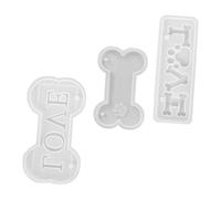 Garneck White Silicone Bone Shaped Alphabet Mold DIY Crystal Epoxy Clay Mold Easy to Clean for Handmade Craft Project