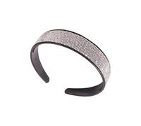 Garneck Wide Edge Drill Headband for Women Simulated Fully-jewelled Hair Clasp Crystal Headband Toothed Slip Design for Wedding and Special Occasions