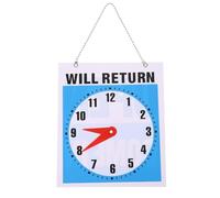 Garneck Will Return Clock Sign - Open and Closed Board for Shop - Store or Office Display Sign Clear Readable Hours Indicator for Business Use