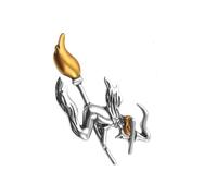 Garneck Witch Riding Broom Brooch for Women Chic Enamel Pin Costume Accessory Small Breastpin Decoration for Parties Banquets Unique Idea for Friends Eye Catching Design