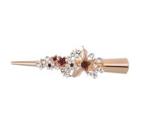 Garneck Women Floral Bobby Pin Hair Accessory Large Coffee Duckbill Barrette for Brides Delicate Headdress Clip Suitable for Weddings and Parties