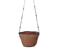 Garneck Women’s Coconut Shell Bucket Shoulder Bag for Beach Vacation | Handwoven Canvas Finish, Zippered Access, Brown Tropical Boho Style, for Festivals, Errands, Lipstick, Beachwear