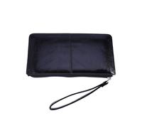 Garneck Women Zipper Buckle Clutch Purse High Capacity Envelope Wallet Black Leather Handbag Holder for Mobile Cards and Cash, Large Organizer for Daily Use
