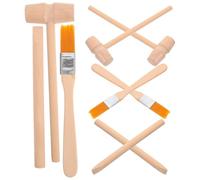 Garneck Wood Digging Hammer Brush: 3 Sets Archaeological Excavation Tools Kids Educational Gemstone Digging Kit, Premium Wooden Toy Present for Boys Girls