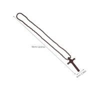 Garneck Wooden Beaded Cross Pendant Necklace for Men and Women Religious Prayer Rosary Jewelry with Comfortable Natural Wood Beads Stylish Christian Bible Verse Accessory for Daily Wear