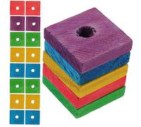 Garneck Wooden Bird Bite Toys 100 Pcs Mixed Colours Parrot Chewing DIY Blocks for Pet Birds Random Color