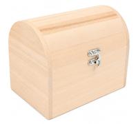 Garneck Wooden Box Treasure Chest Small With Hinged Lid Storage Jewellery Boxes Medium Diy Unpainted Jewelry And Chest, Size Craft Case For Keepsakes Crafting Plain Wood Suitable Painting Home