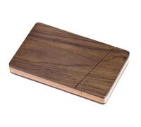 Garneck Wooden Business Card Holder Lightweight Large Capacity Walnut Wood Rectangular Magnetic Box Classic Professional Image for Office and Business