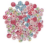 Garneck Wooden Buttons with Fine Workmanship 200pcs Round Fasteners Assorted Colour Mini Buttons for Clothes and Sewing Suitable for Hats, Jeans and Clothing Shop Or Home
