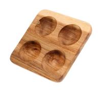 Garneck Wooden Egg Tray Holder with 4 Slots Square Brown Egg Rack Designed for Refrigerator and Kitchen Countertop Sturdy and Versatile for Home Use