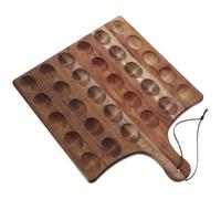 Garneck Wooden Egg Tray Serving Plate Divided Sections for Deviled Eggs Easter Decor and Charcuterie Dual-sided for Kitchen and Events