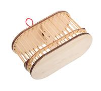 Garneck Wooden Grasshopper Box Double Lattice Brown Insect Cage