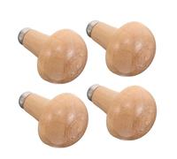 Garneck Wooden Graver Handle 4Pcs Mushroom Shape Carving Tool Handle Replacement Comfortable Grip Prevents Slippage for Woodcarving Woodworking Accessories