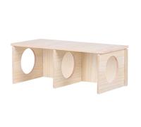 Garneck Wooden Hamster Hideout Hamster House with Multi Chamber Design and Tunnel Chewable Hideaway for Rest Play and Teeth Grinding for Mice and Guinea Pigs 8.27 X 4.33 X 3.15 in