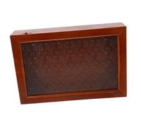 Garneck Wooden Keepsake Box Large Pine Storage Cabinet with Glass Top Retro Design Wooden Display Case for Jewelry Tea Cosmetics Organizing with Drawer for Home Storage