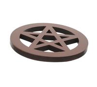 Garneck Wooden Pentacle Altar Cup Coaster Ritual Decoration for Home Wall Hanging Carved Five Pointed Star Symbol Multipurpose Wooden Altar Decor for Living Room Kitchen Bedroom Wiccan