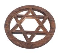 Garneck Wooden Pentagram Altar Decor Vintage Five Wall Art Smooth Polished Finish Secure Base for Rituals Home Bedroom Living Room Decoration