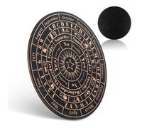 Garneck Wooden Responses Board Divination Pendulum with Crystal Energy Seeking Circular Shape, Rustic and Elegant Style, Black Colour, Decorative Home Accessories for Witchcraft