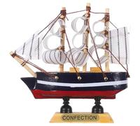 Garneck Wooden Sailboat Model Decorations: Small Sailing Boat Crafts for Home Desktop, Premium Wood Nautical Decor Present for Friends Men Office Tabletop Store Showcase