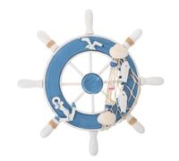 Garneck Wooden Ship Wheel Wall Decoration 9-Inch Nautical Steering Wheel Ornament for Seaside Home Decor and Boat Themed Rooms
