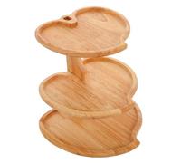 Garneck Wooden Tiered Tray Rustic Platter 3 Tier Cake Display Plate for Cheese Platter Serving Tray for Party