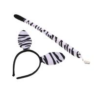 Garneck Zebra Ears and Tail Clip Headband Set Animal Costume Accessories for Adults and Playful Design for Halloween Party School Plays Cosplay and Themed Group Events