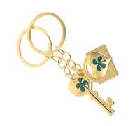 Garneck Zinc Alloy Four Leaf Clover Keychain for Couples Sturdy Metal Key Rings Lucky Pendant Charm Unisex Stylish Keyring Gift to Show Love and Strengthen Relationships