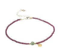 Garnet Crystal Ankle for Women Feng Shui Anklet Auspicious Charm Anklet Small Crystal Beaded Foot Birthstone Crystal Anklet Adjustable Good Luck Love Amulet