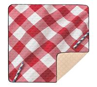 Garnet Gingham Lemonade Pattern Soft Thick Baby Activity Play Mat for Indoor Outdoor Comfortable Infant Play Mat for Baby Kids Toddlers Infants, 50'' x 50''