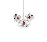 Garnet Pendant Necklace Stud Earrings Orchid set Ojewellery Silver 18 inches