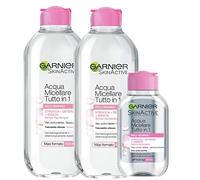 Garnier 3 x All-in-1 Micellar Water Kit - Remove Make-Up Cleanses and Moisturises without Rinsing - 2 Micellar 400ml + Mini Micellar 100ml